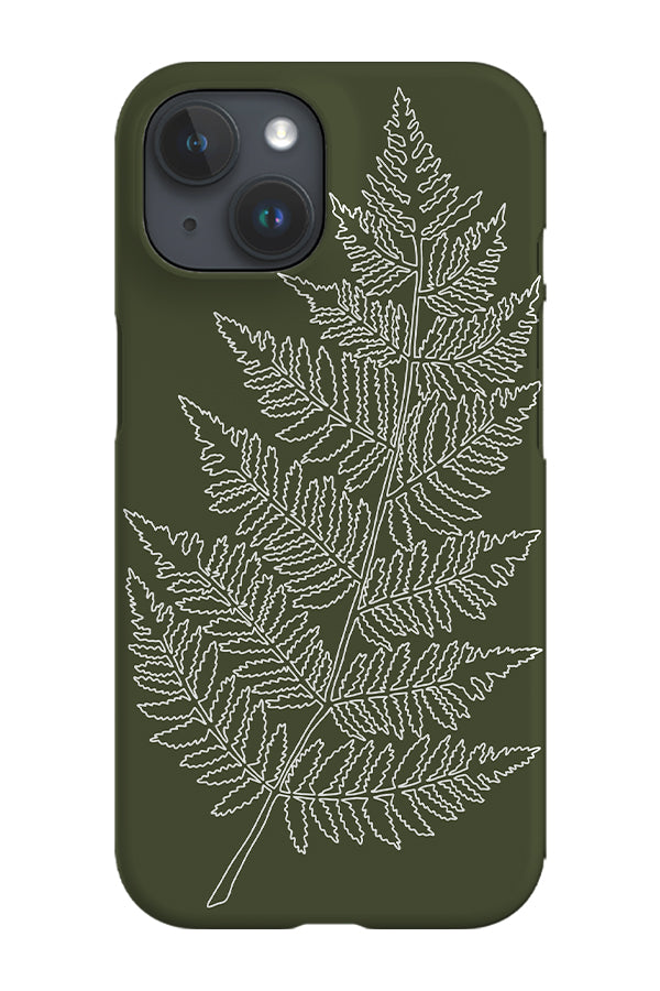 Fern Line Drawing Phone Case (Green)