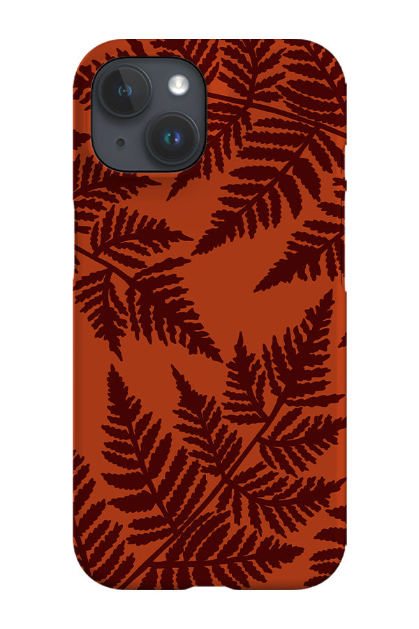Fern Oversized Bold Scatter Phone Case (Orange Dark Red)