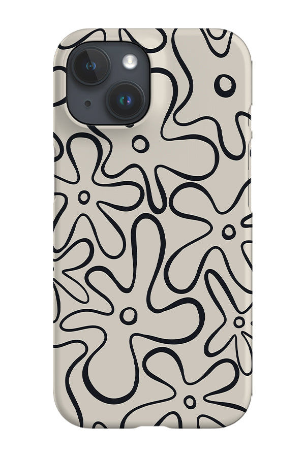 Flower Scatter Phone Case (Black & White)