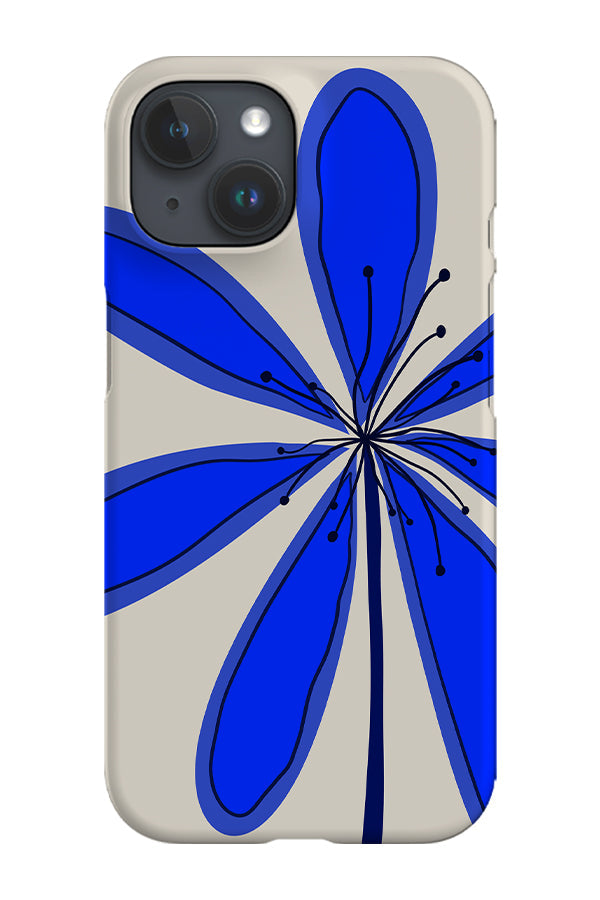 Flower Oversized Placement Phone Case (Blue & Off White)