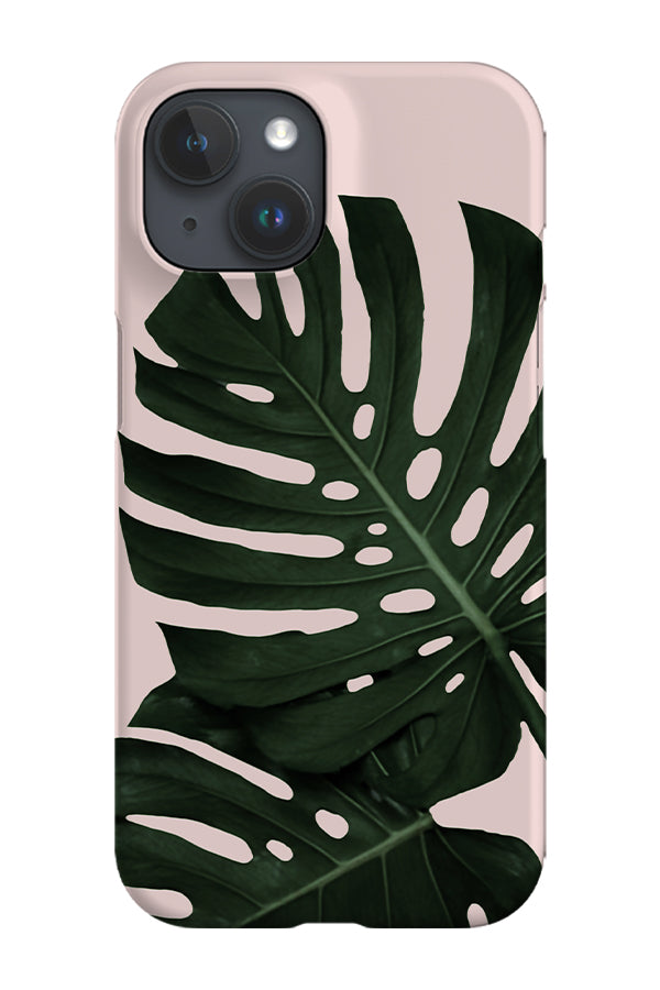 Green Monstera Palm Phone Case (Peach)