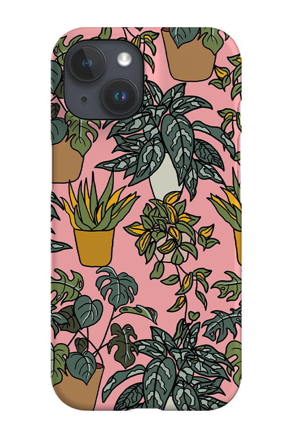Overlapping House Plants Phone Case (Pink)