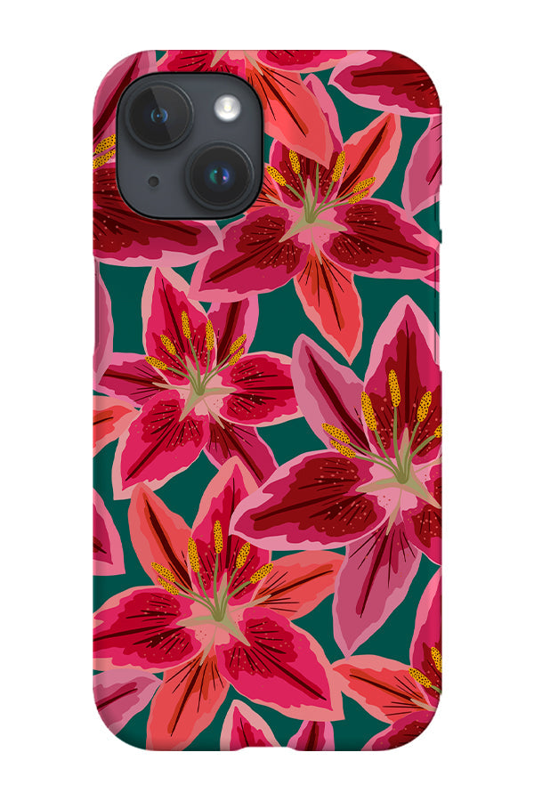 Lily Scatter Phone Case (Teal)