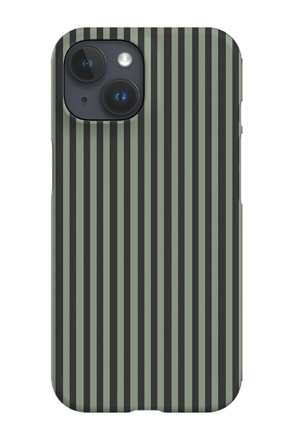 Line Study Stripes Phone Case (Sage Green Charcoal)