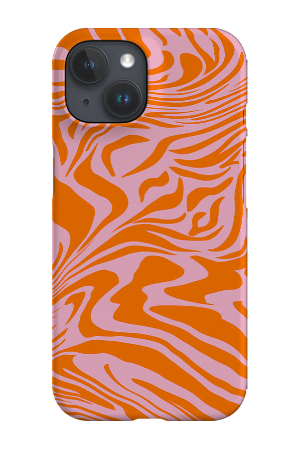 Marbled Tiger Print Phone Case (Orange)
