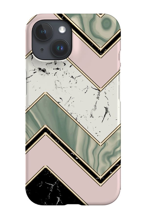 Marble Zig Zag Phone Case (Pink Green)