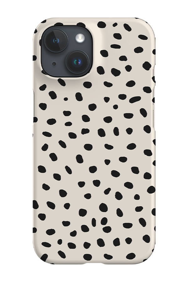 Polka Dots Mini Memphis Phone Case (Beige Black)