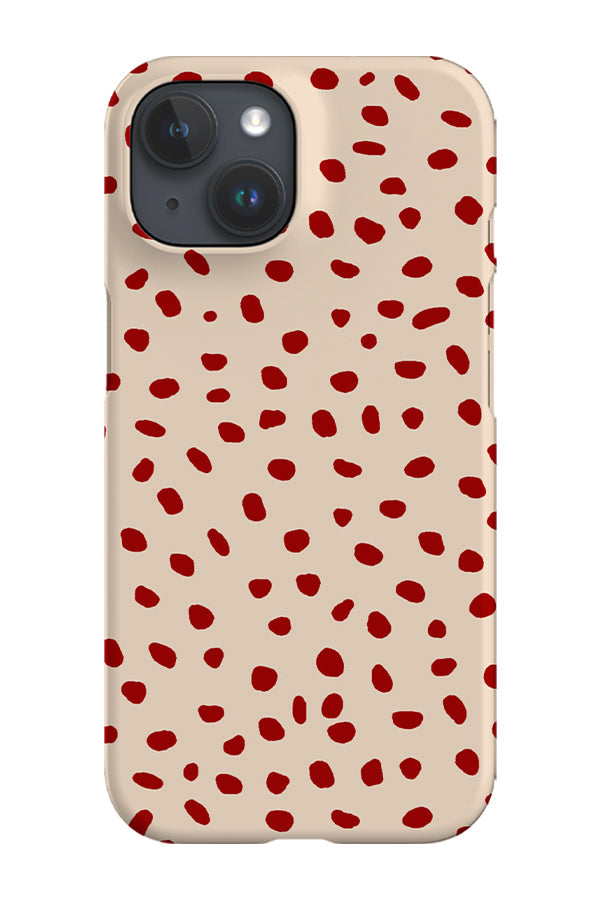 Polka Dots Mini Memphis Phone Case (Beige Red)