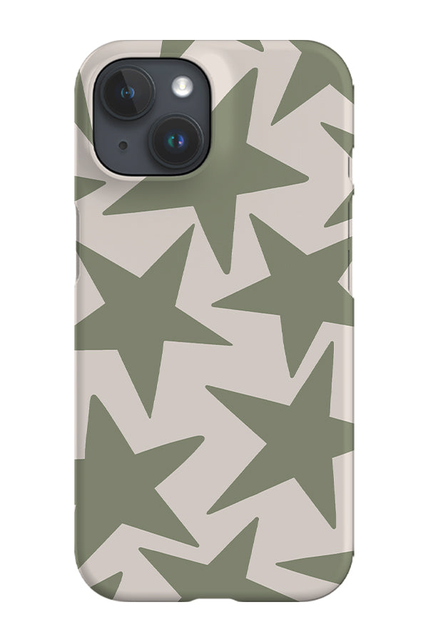 Minimalist Stars Phone Case (Moss Green Linen)