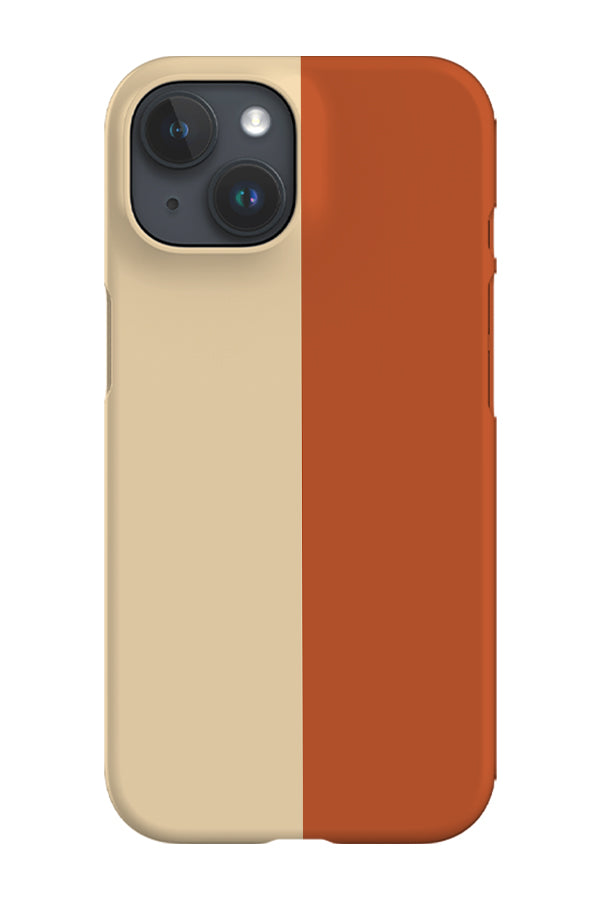 Colour Block Vertical Print Phone Case (Burnt Orange)