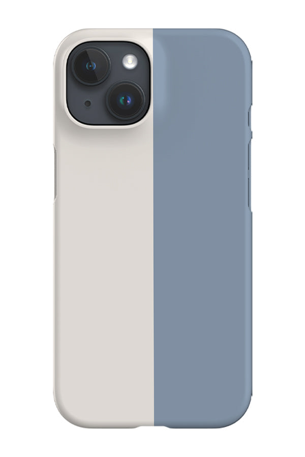 Colour Block Vertical Print Phone Case (Ivory Dusty Blue)