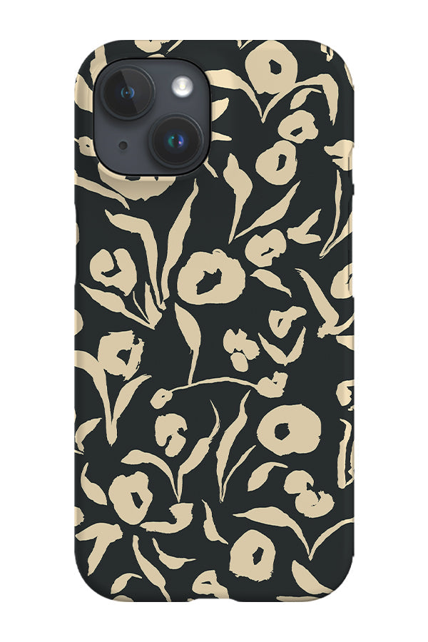 Painterly Floral Scatter Phone Case (Black Cream)