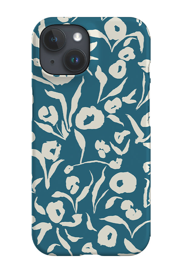 Painterly Floral Scatter Phone Case (Teal Cream)