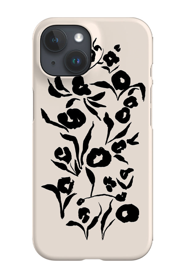 Painterly Floral Placement Phone Case (Cream)