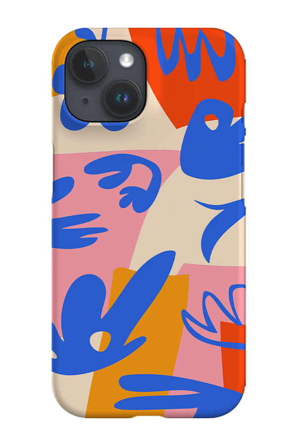 Plant Collage Phone Case (Cobalt Orange)