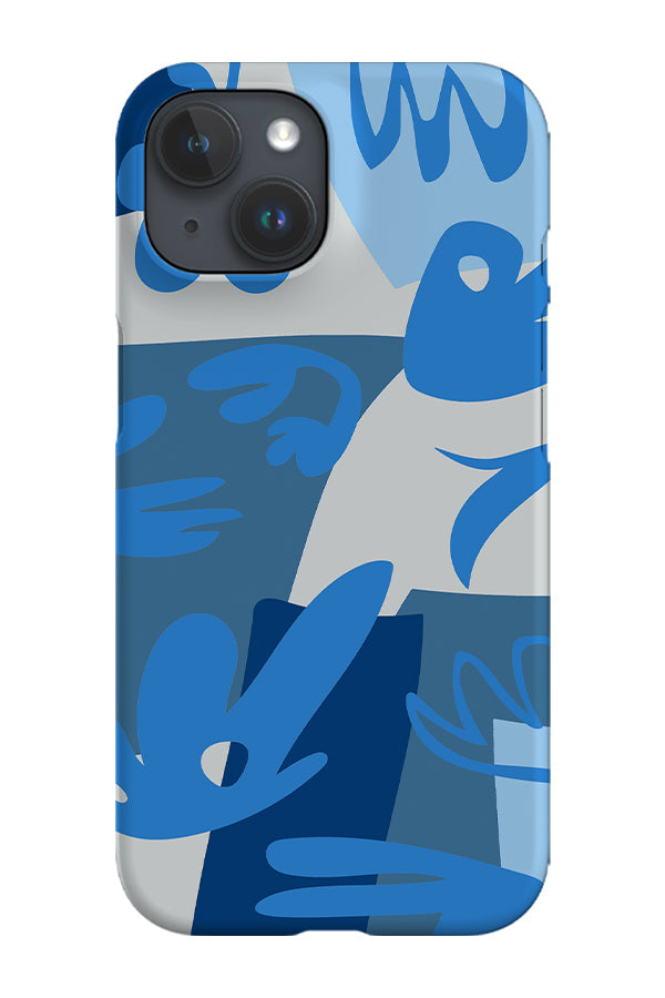 Plant Collage Phone Case (Muted Blue)