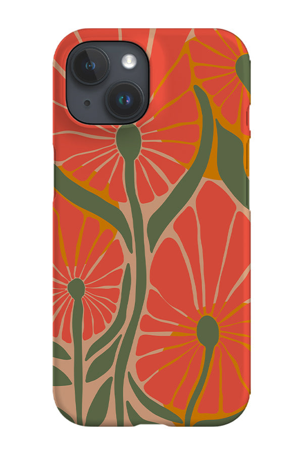 Retro Flower & Sun Phone Case (Peach)