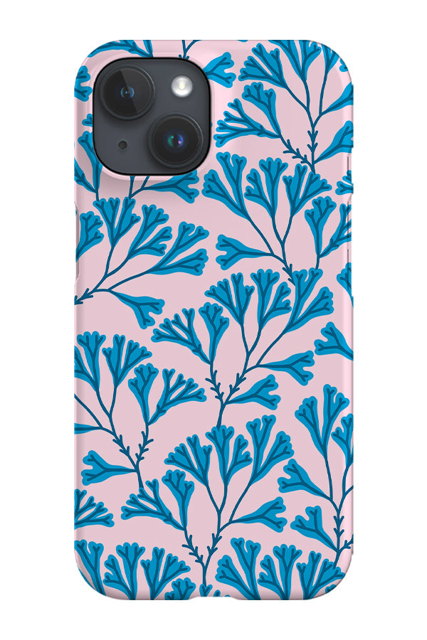 Seaweed Line Art Phone Case (Pink Blue)