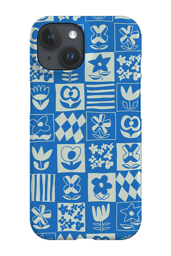Six Flower Tile Phone Case (Aqua Blue)
