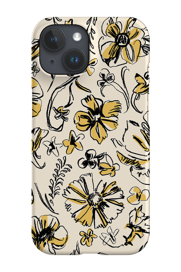 Sketchbook Floral Multi Phone Case (Cream Mustard Black)