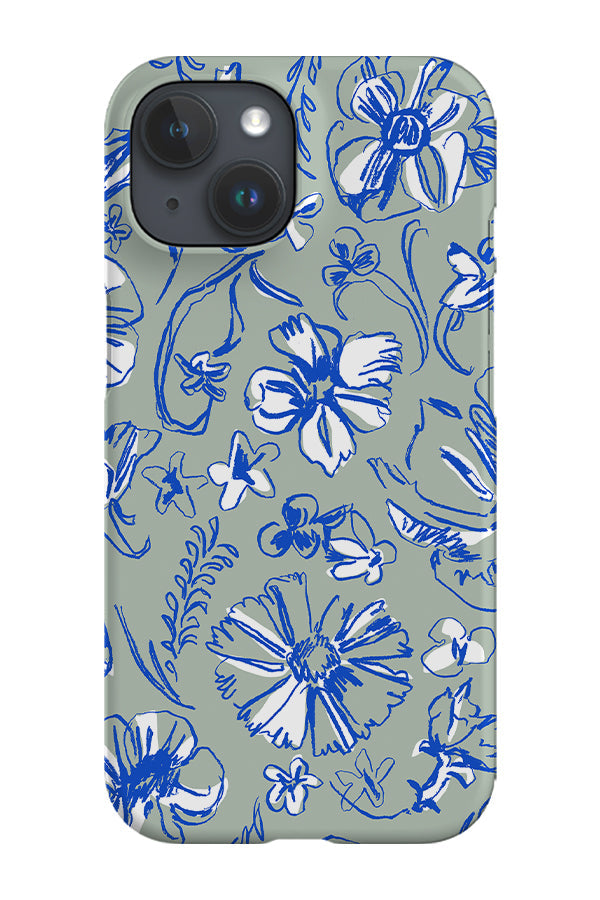 Sketchbook Floral Multi Phone Case (Olive White Cobalt)