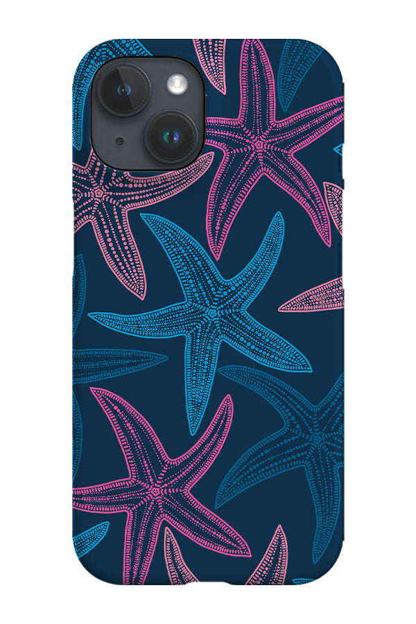 Starfish Scatter Phone Case (Navy Pink)