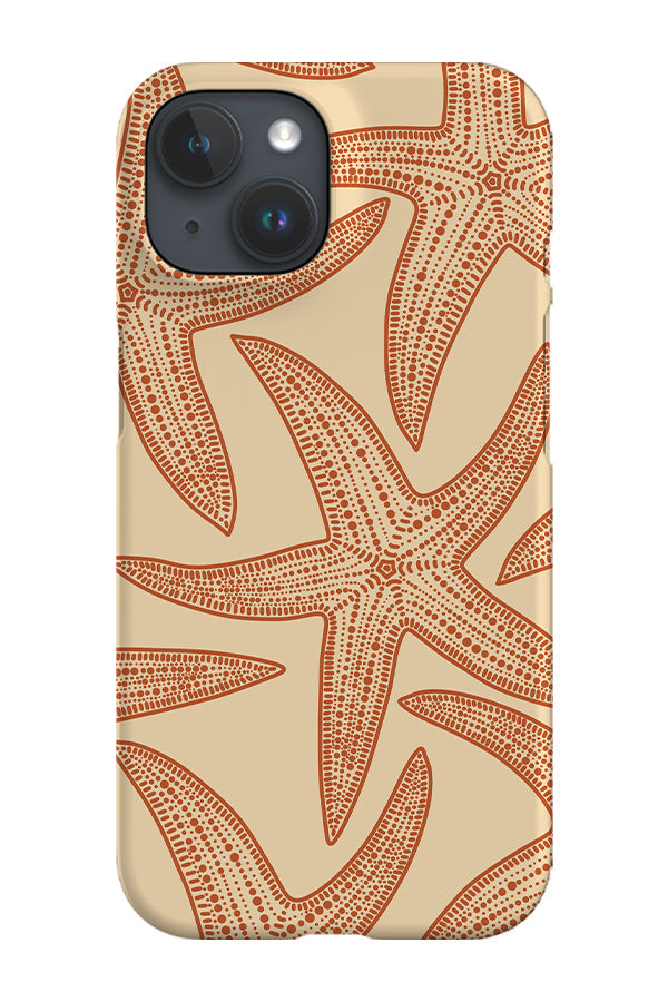 Oversized Starfish Phone Case (Beige Burnt Orange)