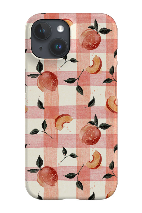 Retro Kitchen Peaches Gingham By Rebecca Elfast Phone Case (Pink)