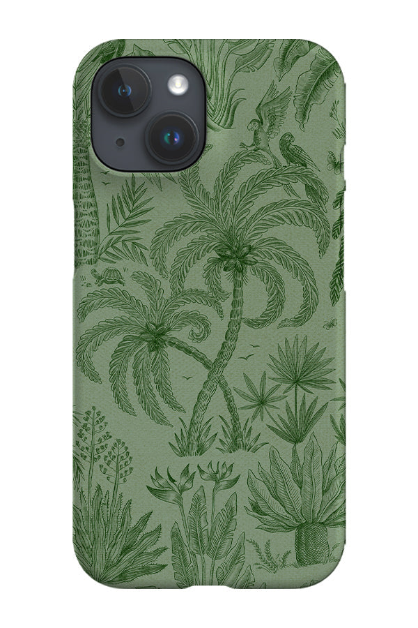 Palms Toile Jungle By Rebecca Elfast Phone Case (Green)